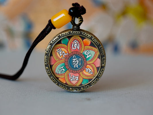 Compassion Mantra Thangka Pendant #2