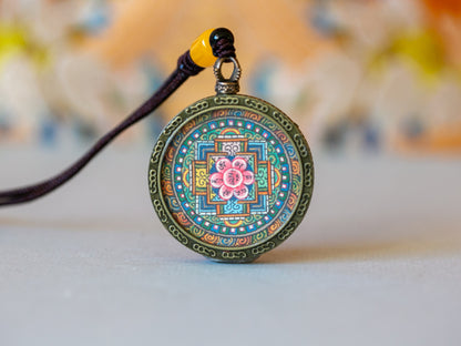 Compassion Mantra Mandala Thangka Pendant