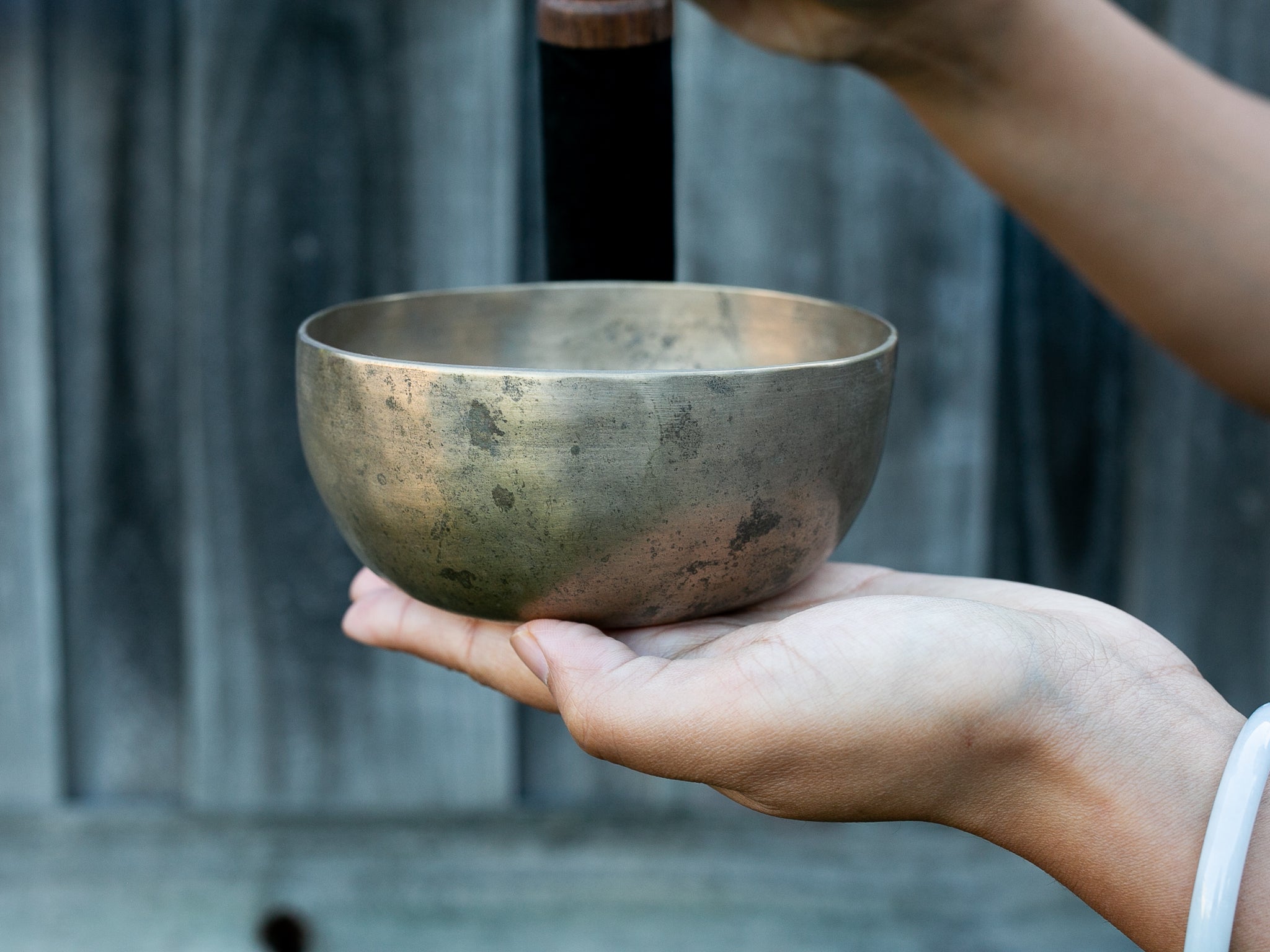 Small Old 'Tara' Singing Bowl - Base Note D4 (286 Hz) - Tibet Shop Sydney