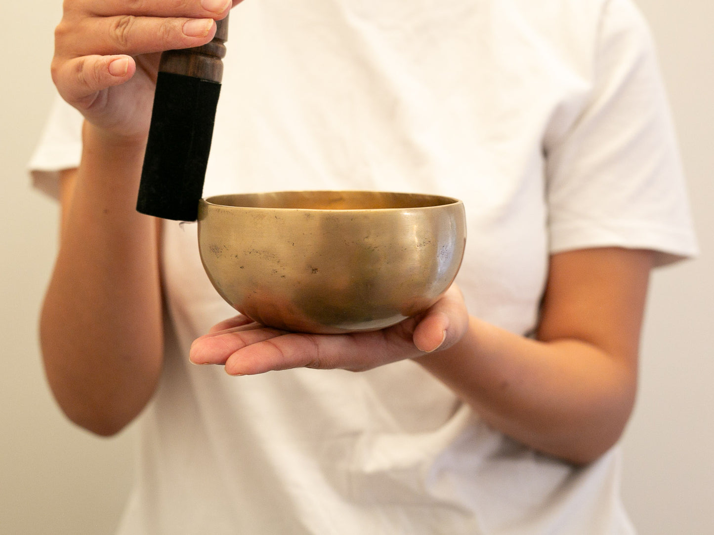 Small Hand Hammered Singing Bowl - Base note A#4 (467 Hz)