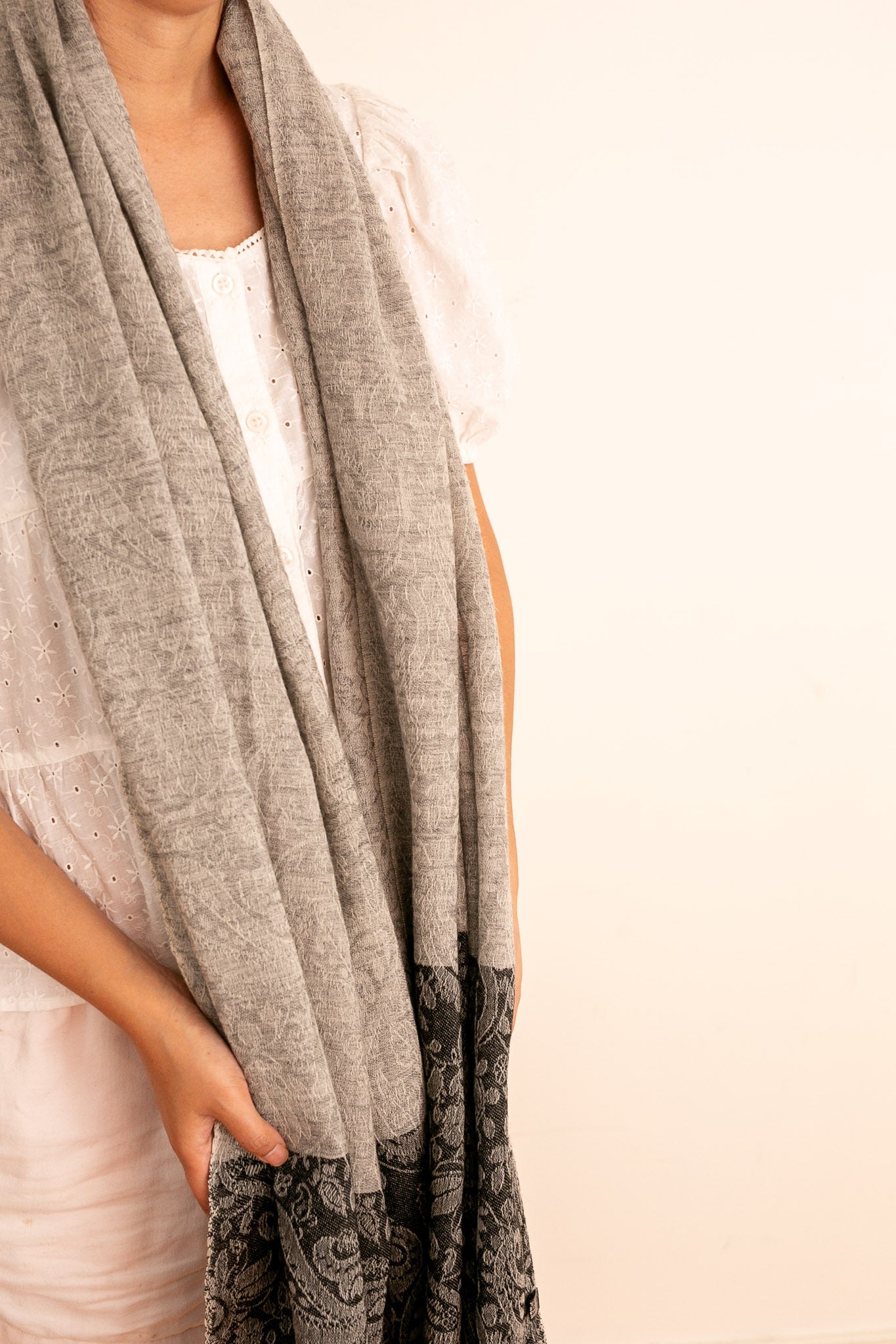 2 Tone Pattern Shawl (All Seasons) - #1