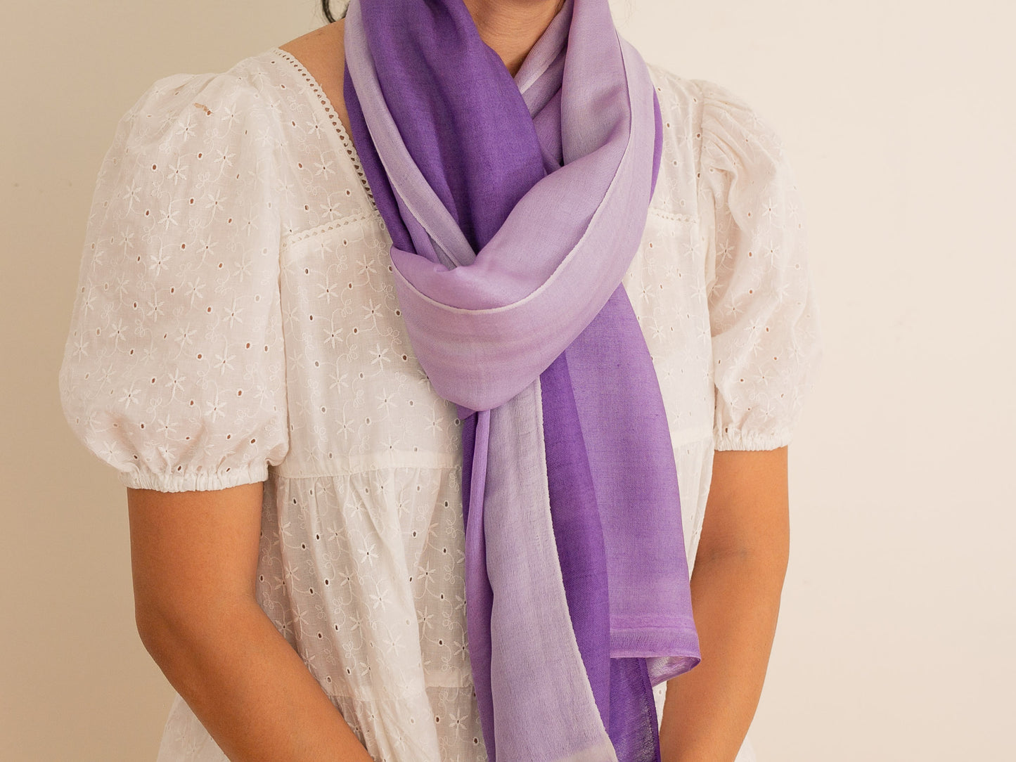 Shaded Cashmere Shawl (All Seasons) - Purple