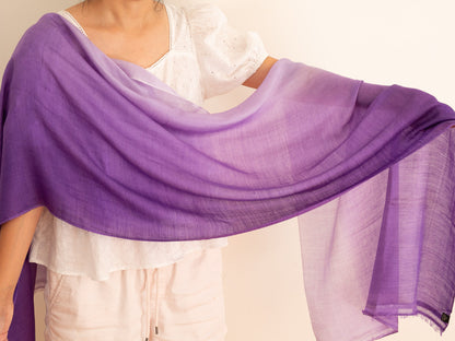 Shaded Cashmere Shawl (All Seasons) - Purple