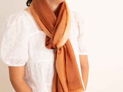 Shaded Cashmere Shawl (All Seasons) - Orange