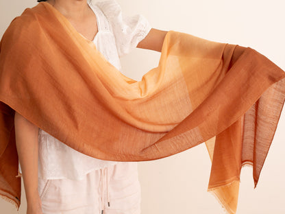 Shaded Cashmere Shawl (All Seasons) - Orange