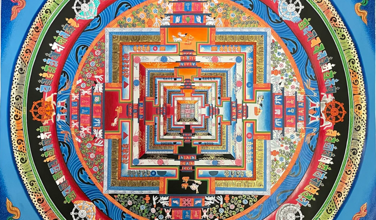 Close up of Kalachakra Mandala painting