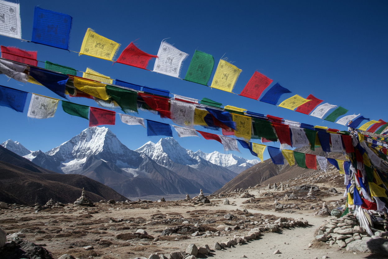 prayer flags in tibet