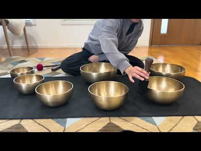 Set of 7 Nesting Hand Hammered Tibetan Singing Bowls (2)