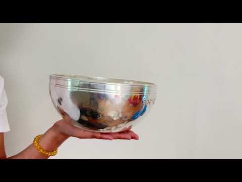 Silver Moon Singing Bowl - Base Note F#3 (189 Hz)
