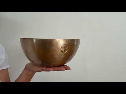 Hand Hammered Moon Singing Bowl - Base Note C#3 135 Hz