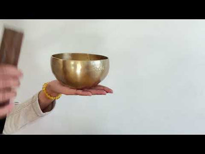 Hand Hammered Moon Singing Bowl - Base Note F4 357 Hz