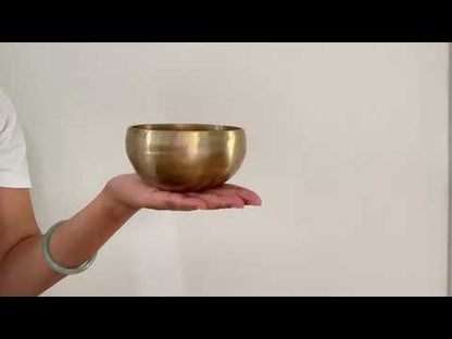 Small Hand Hammered Singing Bowl - Base note D4 (297 Hz)