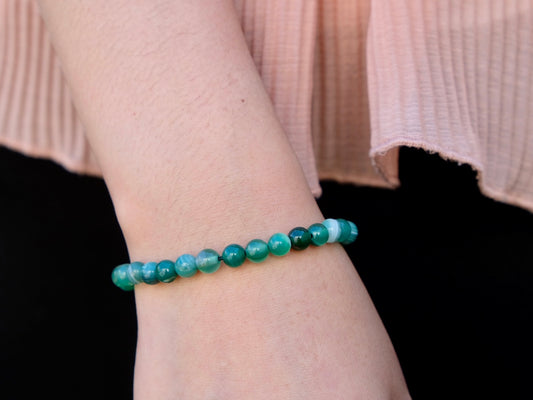 Stackable Green Agate Mala Bracelet