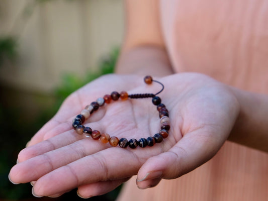 Stackable Agate Mala Bracelet