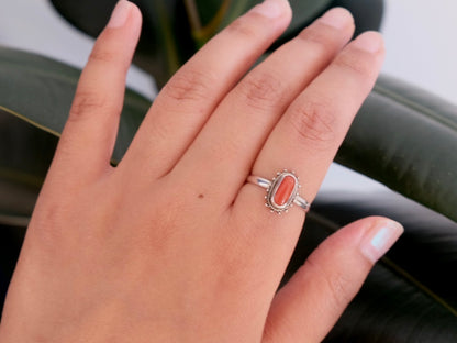 Coral and Sterling Silver Ring #3