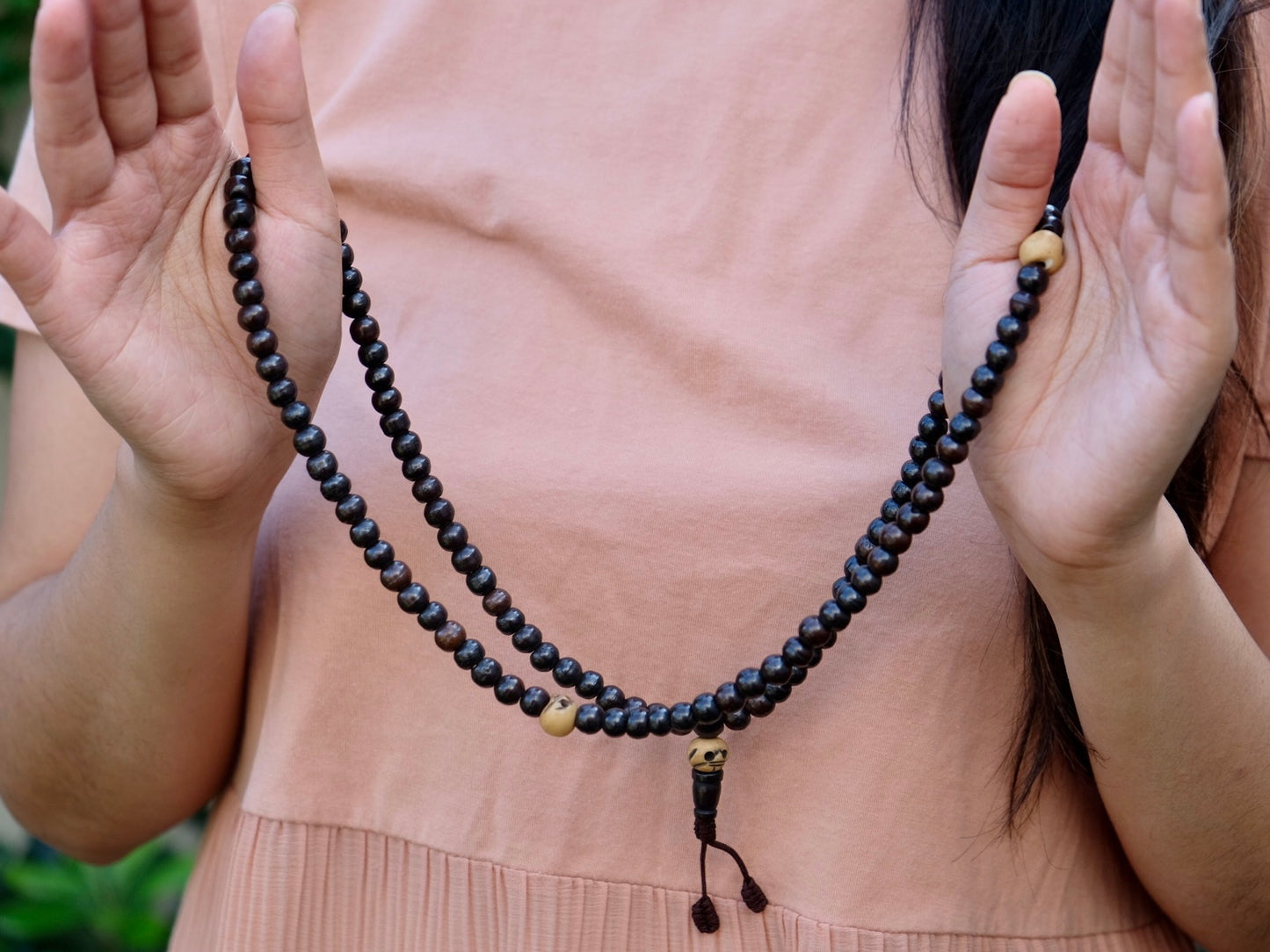 Small Impermanence Polished Bone Mala