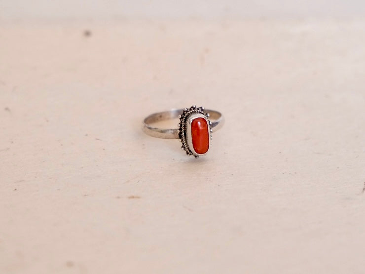 Coral and Sterling Silver Ring #3