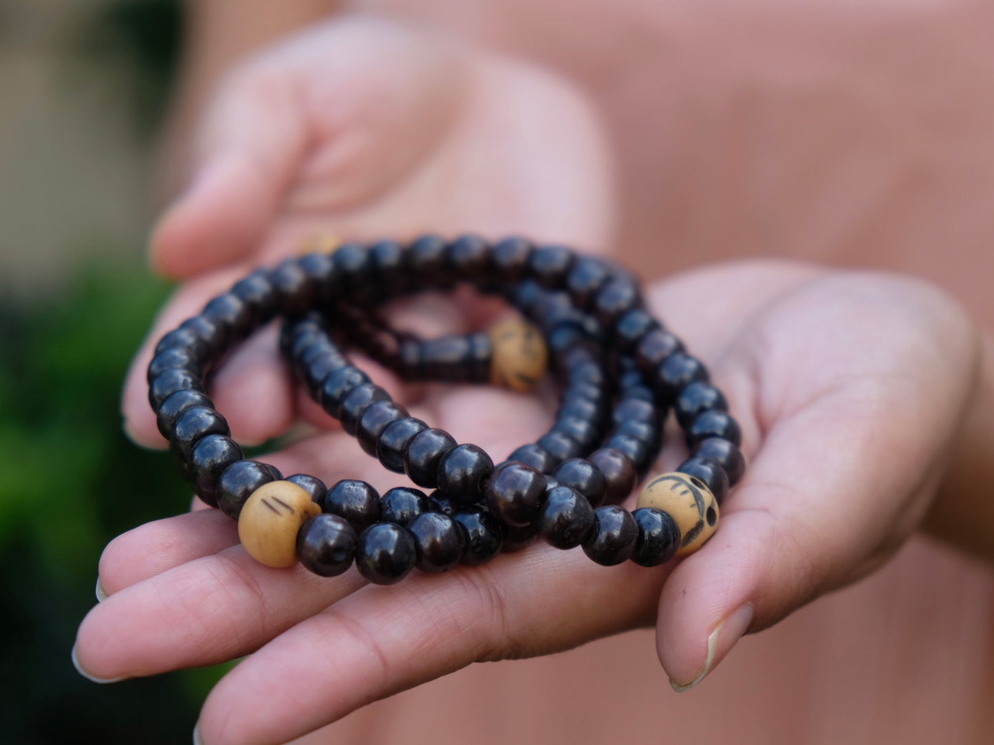 Small Impermanence Polished Bone Mala