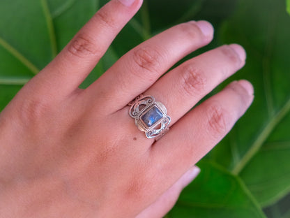 Labrodorite and Sterling Silver ring - Design# 2