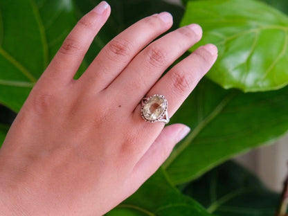 Lemon Quartz and Sterling Silver Ring