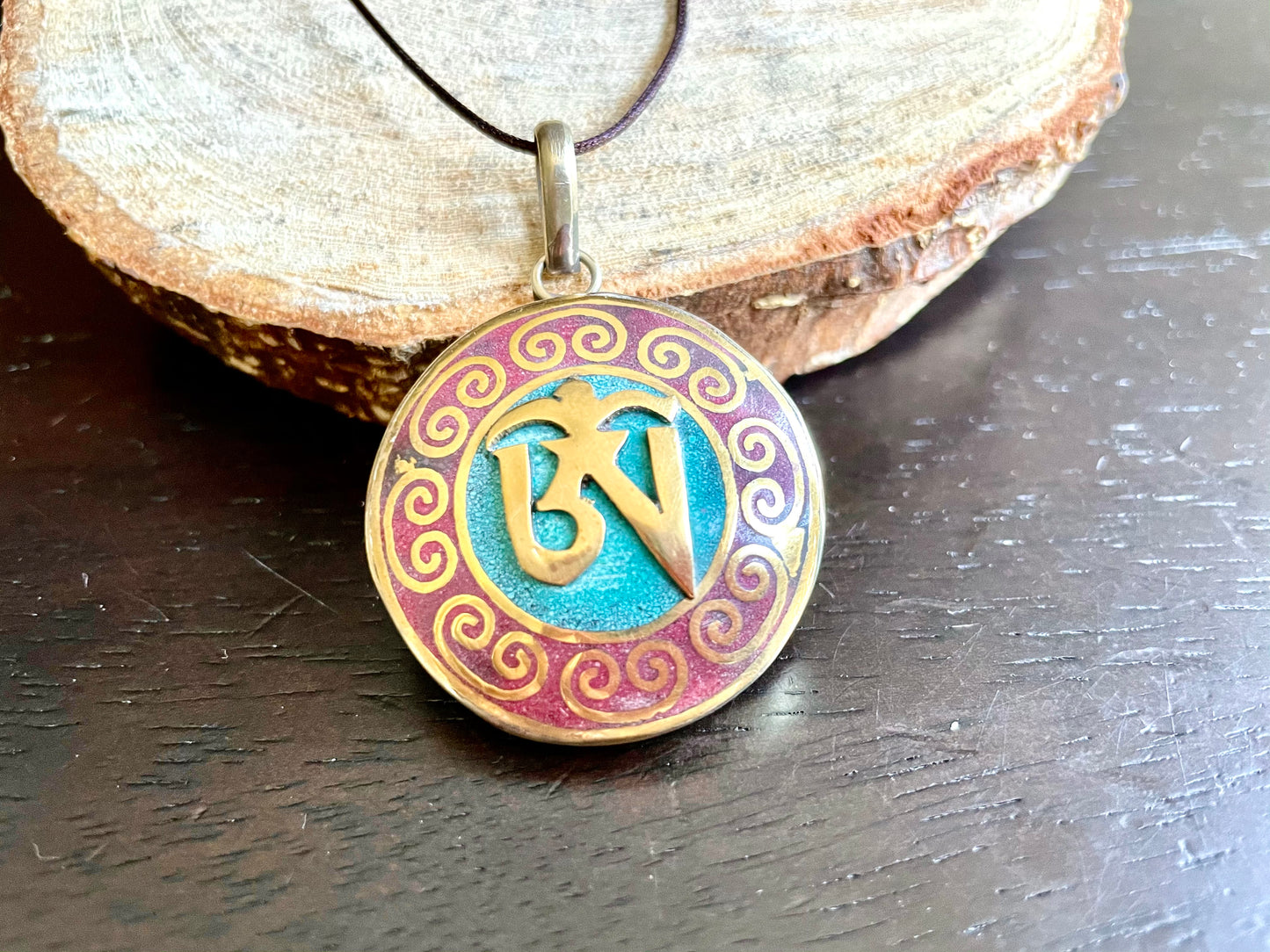 Brass Tibetan Om Pendant