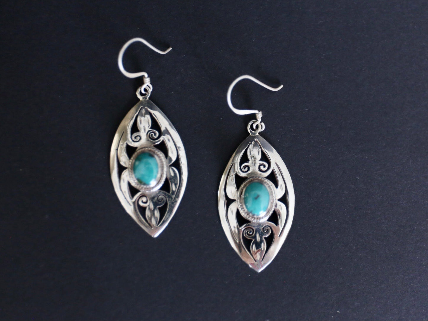 Tibetan Turquoise and Sterling Silver earring