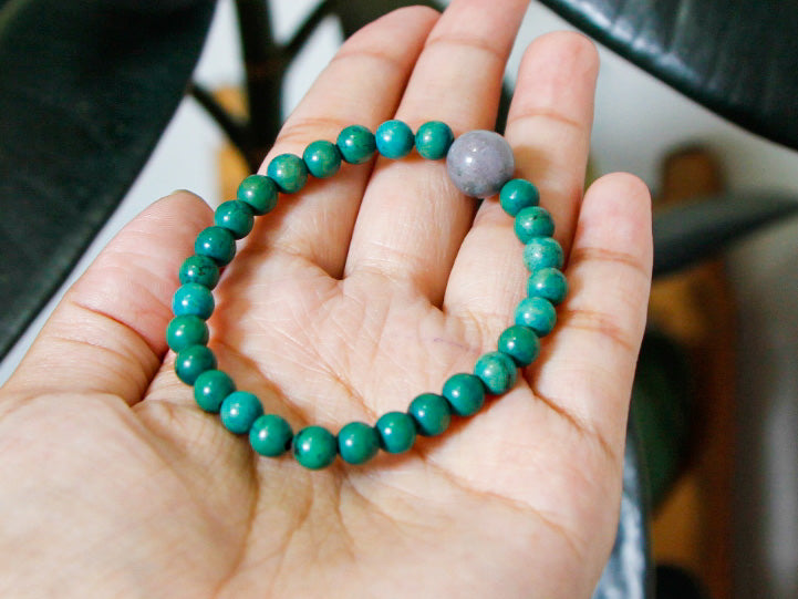 Stackable Green Turquoise Mala Bracelet