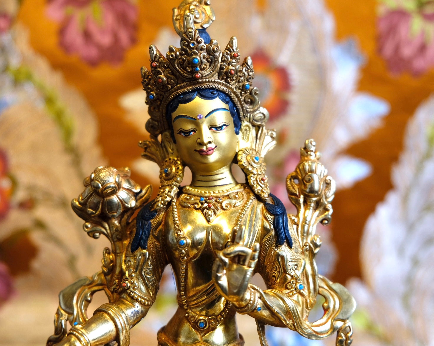 Close up of face of Tara statue