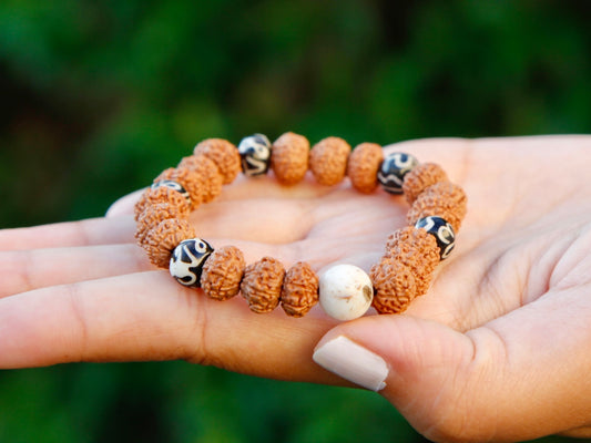 Rudraksha and Compassion Mala Bracelet