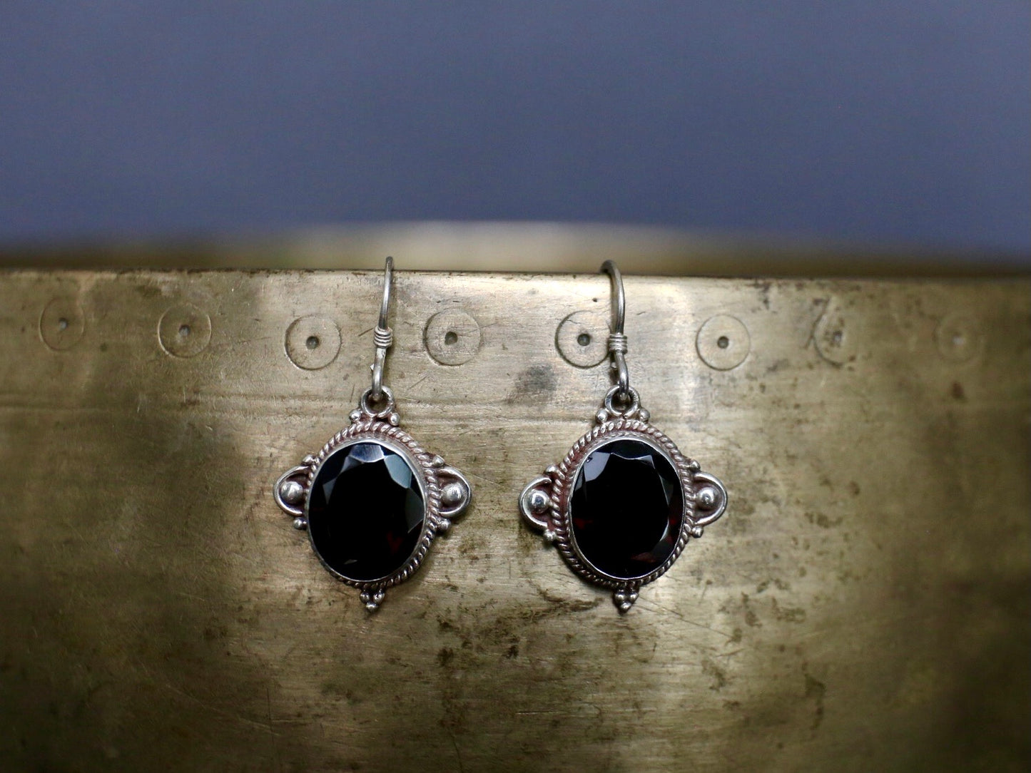 Black Onyx and Sterling Silver Earrings