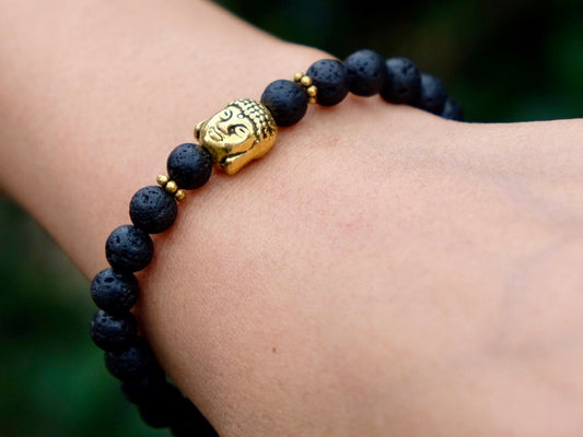 Lavastone Buddha Mala Bracelet