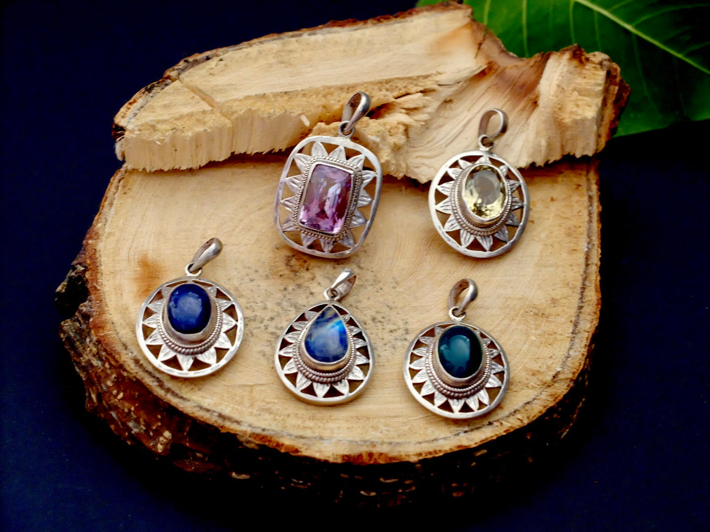 Gemstone and Sterling Silver Pendant