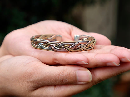 Three Metal Braided Bracelet