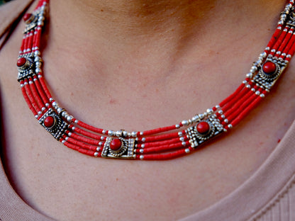 'Ladakh' Coral Necklace