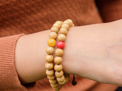 Polished Lotus Seed Mala Bracelet