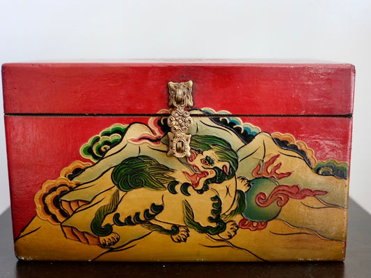 Snow Lion -  Tibetan Jewellery Box