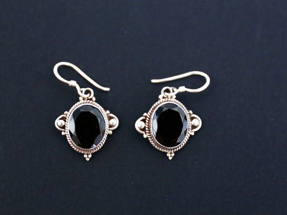 Black Onyx and Sterling Silver Earrings