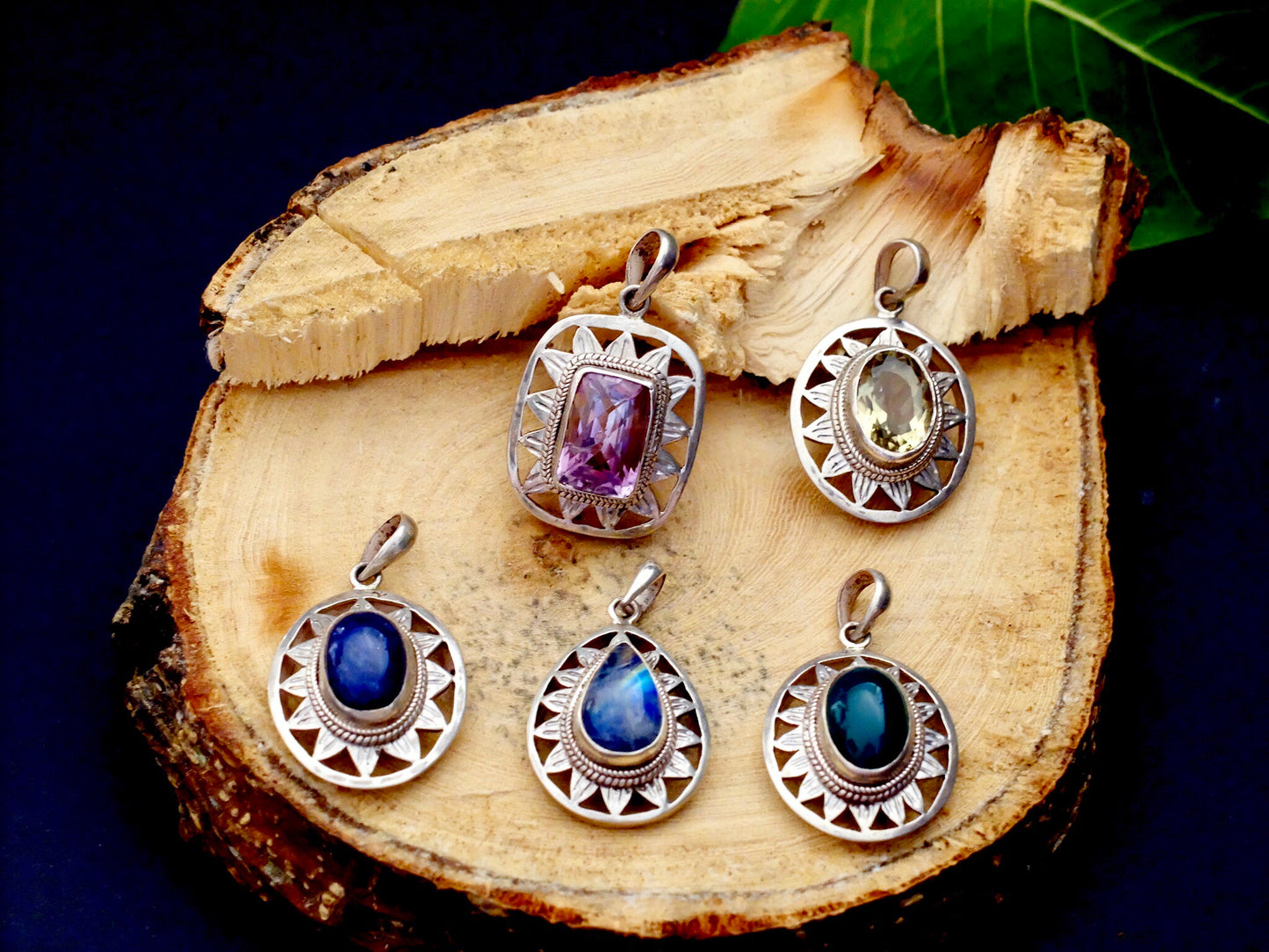 Gemstone and Sterling Silver Pendant