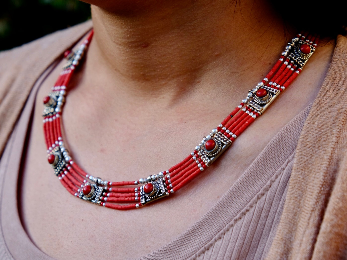 'Ladakh' Coral Necklace