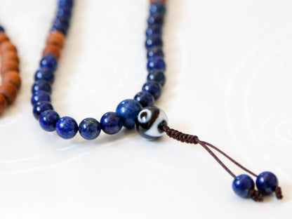 Lapis with sandalwood Mala