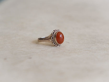 Flower Gemstone and Sterling Silver Ring