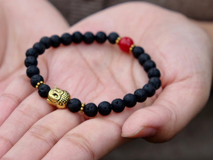 Lavastone Buddha Mala Bracelet