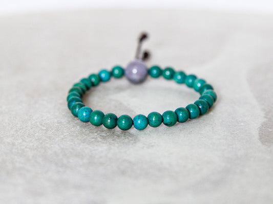 Stackable Green Turquoise Mala Bracelet