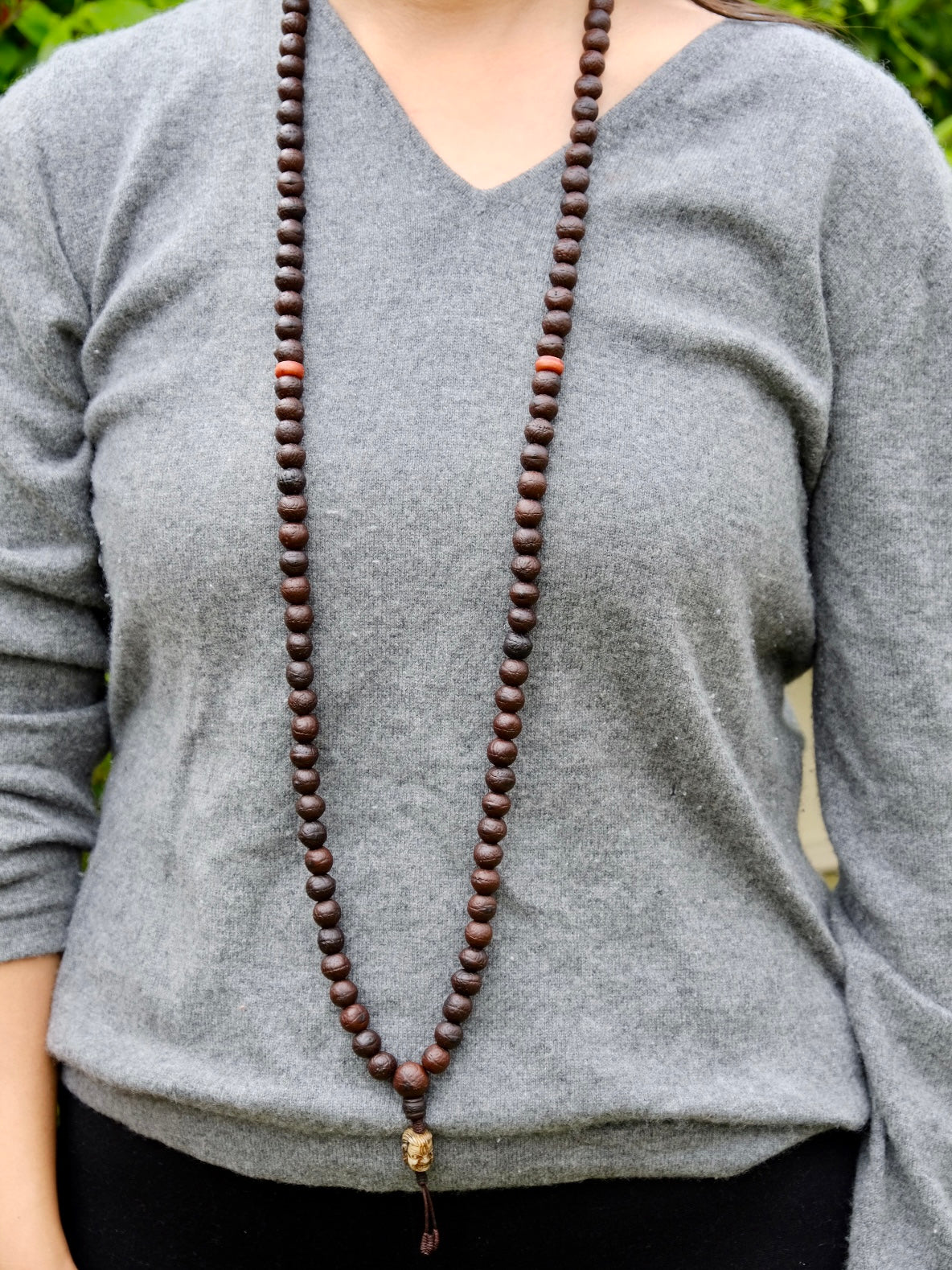 Photo showing length of Mahakala Bodhi Mala