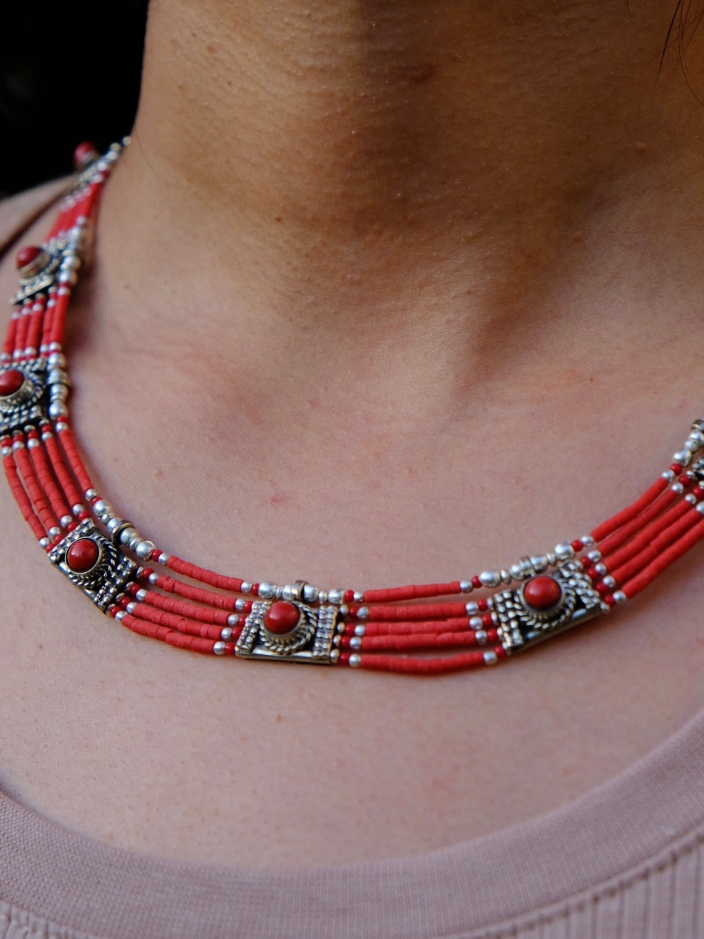 'Ladakh' Coral Necklace