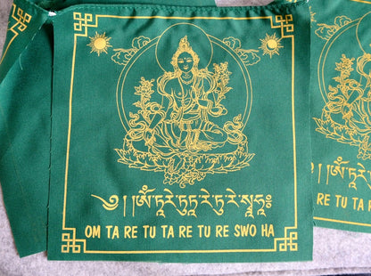 Green Tara and Mantra Prayer Flag (NEW)