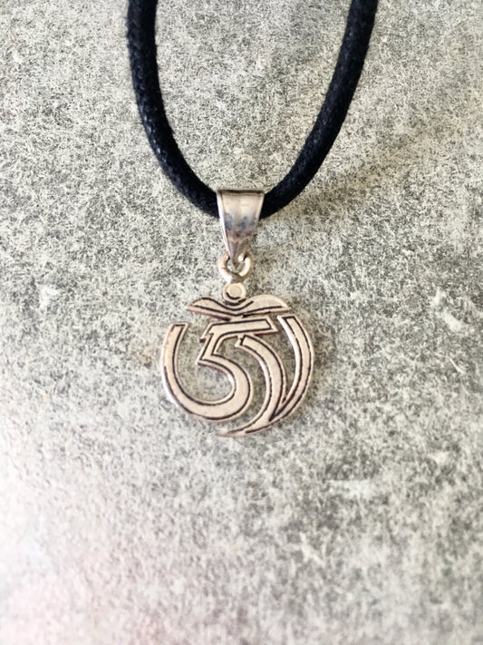 Tibetan Om Silver Pendant