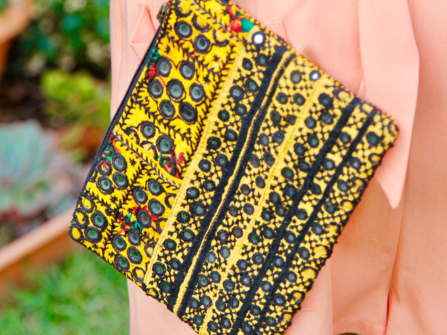 Yellow Bohemian Clutch Ladies Handbag