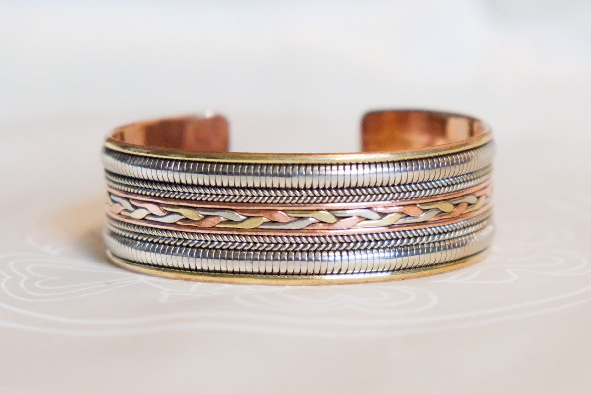 Three Metal Cuff Bracelet