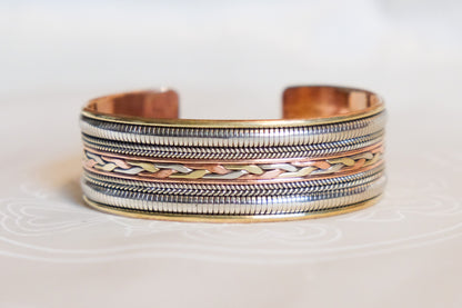 Three Metal Cuff Bracelet